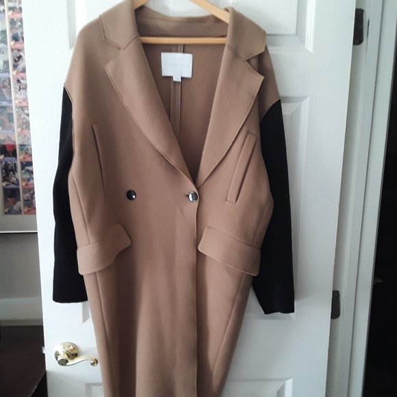 EUC Noon by Noor Aurora Oversized Cocoon Coat Neutral Colors Size M - Picture 1 of 8